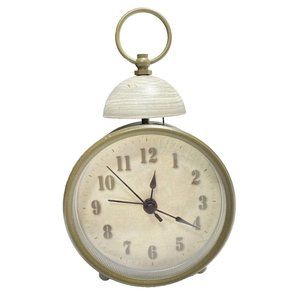 Clock New Decoration Only AS IS READ Mini Vintage Barn Decor, White/Cream